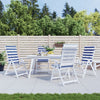 Coussins de chaise Vidaxl 4 stage haut de dossier High Fabric blanc rayé et bleu