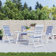 Coussins de chaise Vidaxl 4 stage haut de dossier High Fabric blanc rayé et bleu