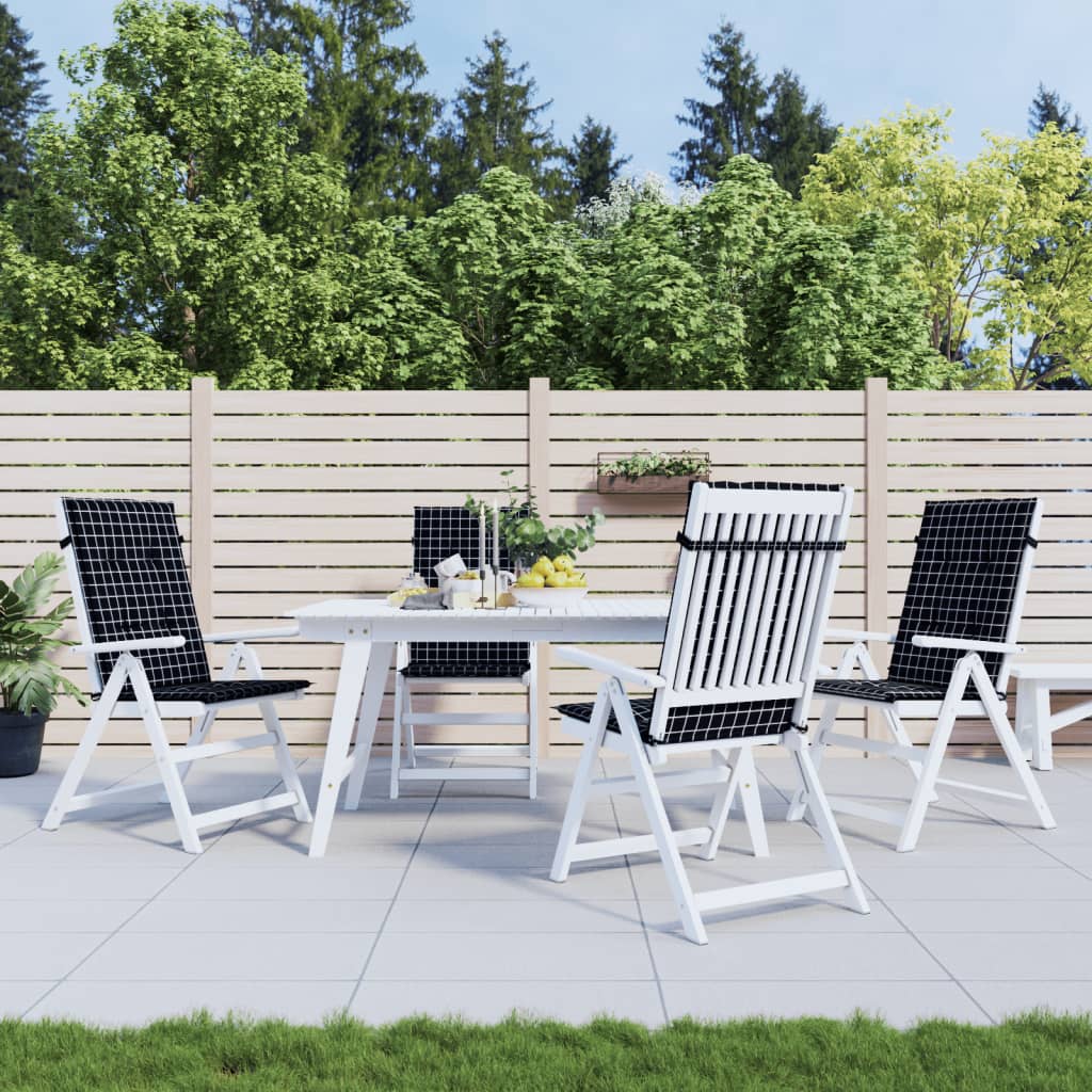 Coussins de chaise vidaxl 4 st du dossier haut en diamant tissu noir