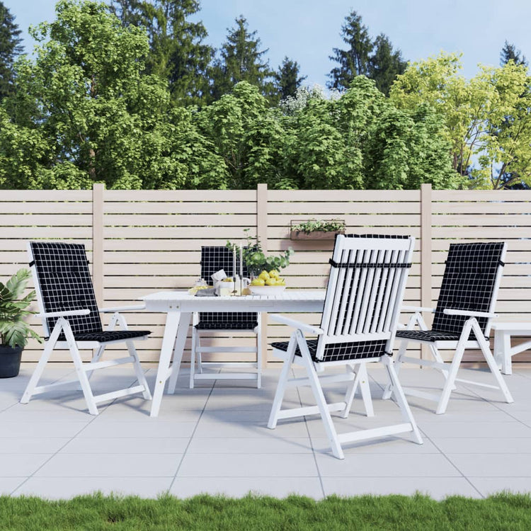 Coussins de chaise vidaxl 4 st du dossier haut en diamant tissu noir