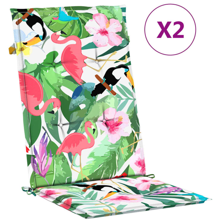 Coussins de chaise de jardin vidaxl 2 pcs 120x50x3 cm tissu multi-colorants