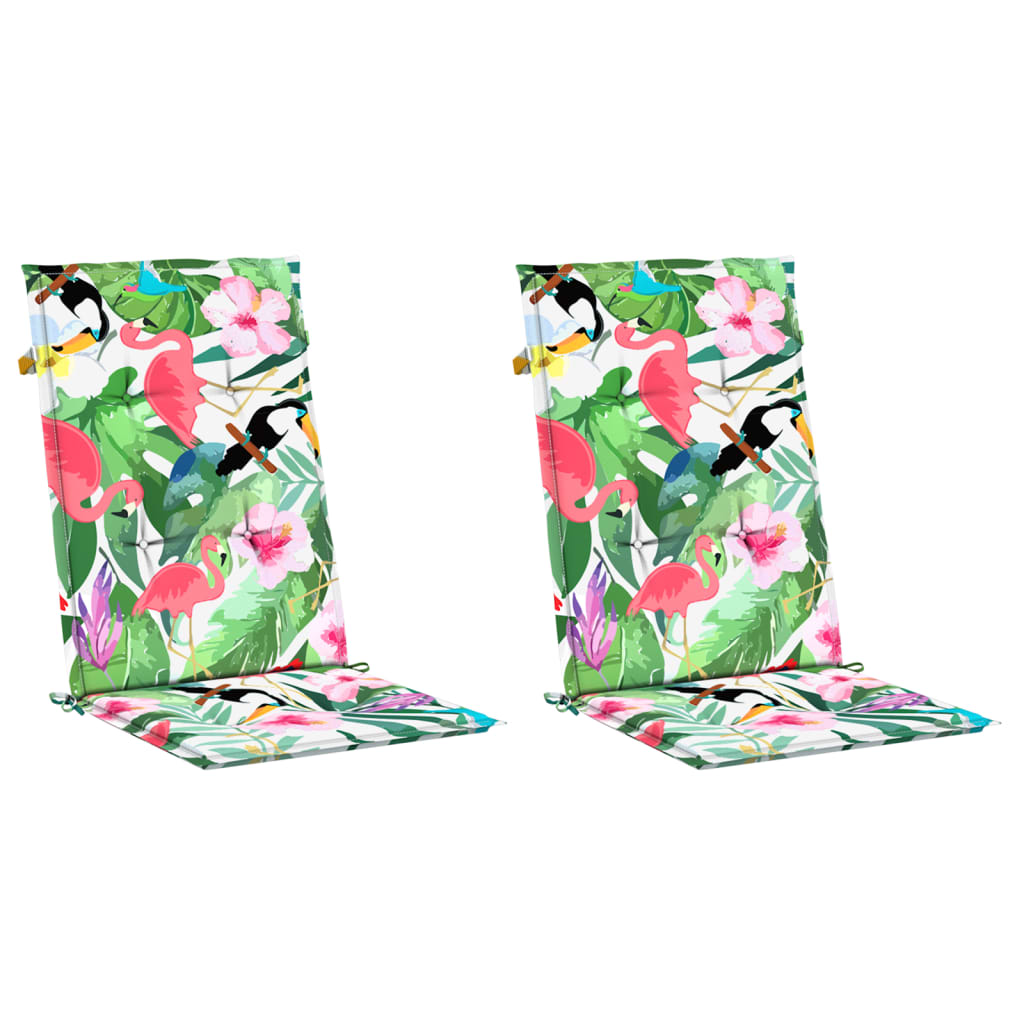Coussins de chaise de jardin vidaxl 2 pcs 120x50x3 cm tissu multi-colorants