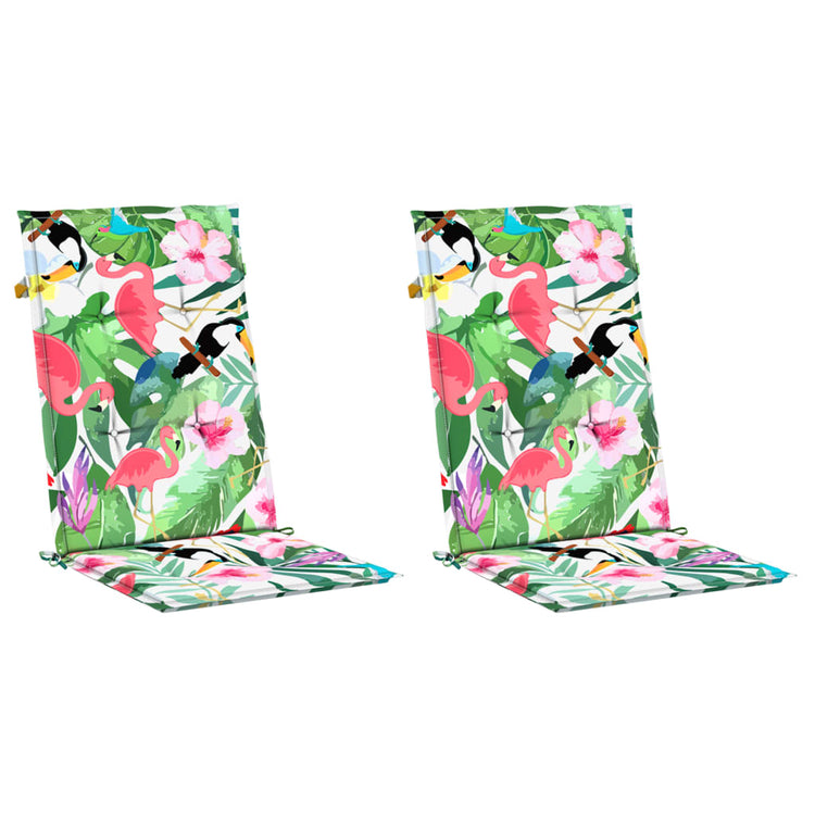 Coussins de chaise de jardin vidaxl 2 pcs 120x50x3 cm tissu multi-colorants