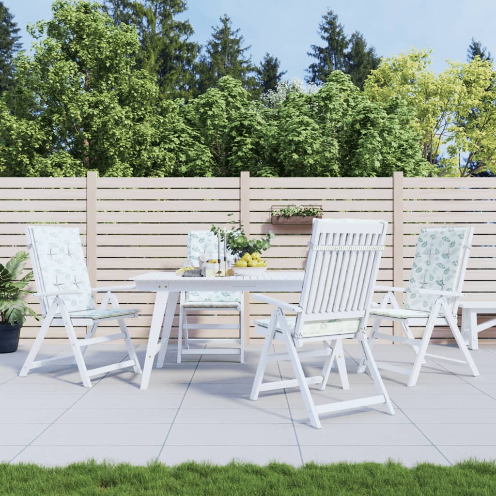 Coussins de chaise vidaxl 4 st tissu de motif de feuille arrière haut