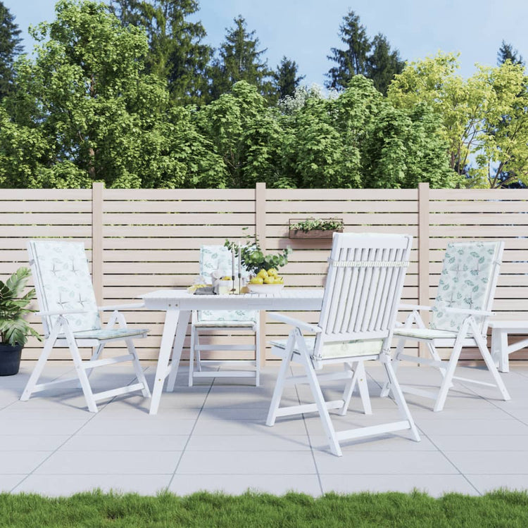 Coussins de chaise vidaxl 4 st tissu de motif de feuille arrière haut
