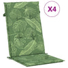 VidaXL coussins de chaise 4 pièces tissu à motif de feuilles à dossier haut
