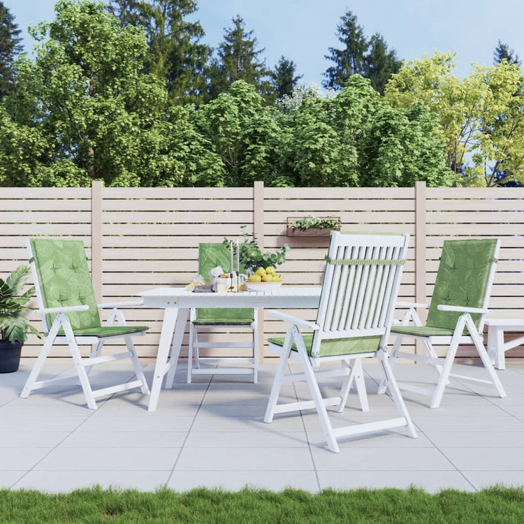 VidaXL coussins de chaise 4 pièces tissu à motif de feuilles à dossier haut
