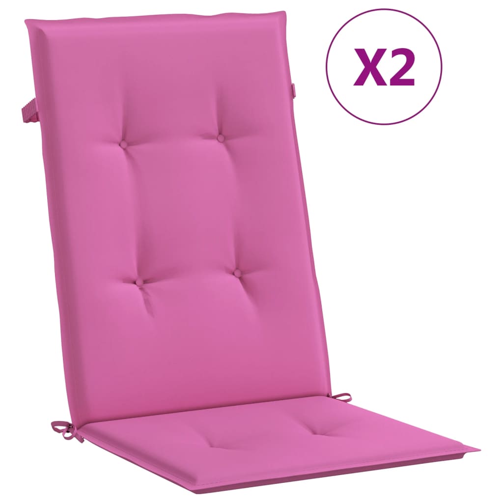 Vidaxl Garden Chair coussins High BackRest 2 St 120x50x3 cm Tissure rose