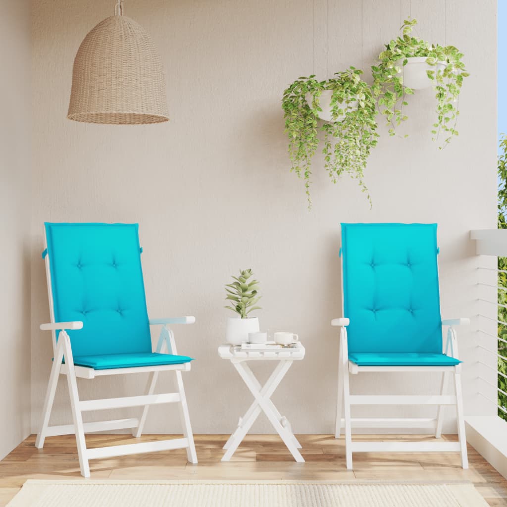 Coussins de chaise vidaxl 2 st du dossier haut Turquoise