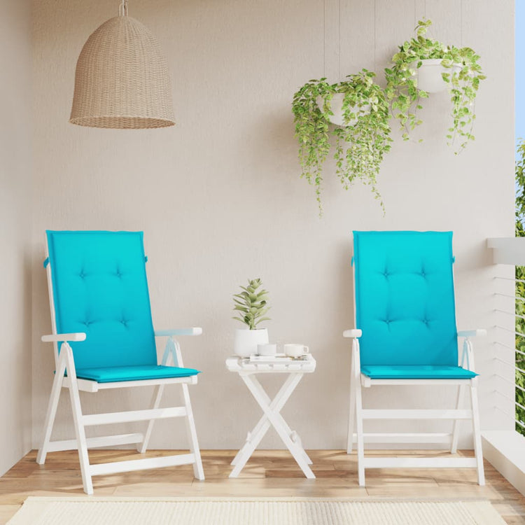 Coussins de chaise vidaxl 2 st du dossier haut Turquoise