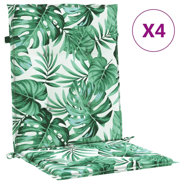 Coussins de chaise vidaxl 4 st tissu de motif de feuille de bas du dos