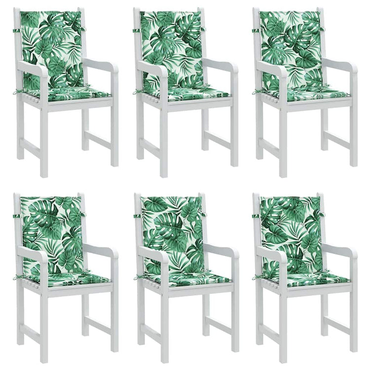 Vidaxx coussins de dossier feuille 6 pcs motif feuille 100 x 50 x 3 cm tissu oxford