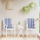 Coussins de chaise vidaxl 2 pcs bas du dossier bas en tissu rayé blanc et bleu