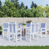 VidaXL coussins de chaise 6 pcs dossier bas tissu rayé blanc et bleu