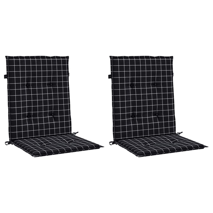 Coussins de chaise vidaxl 2 pcs basse fenêtre arrière motif de fenêtre tissu noir