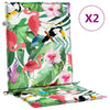 Coussins de chaise vidaxl 2 pcs à bas dos en tissu multi-colorants