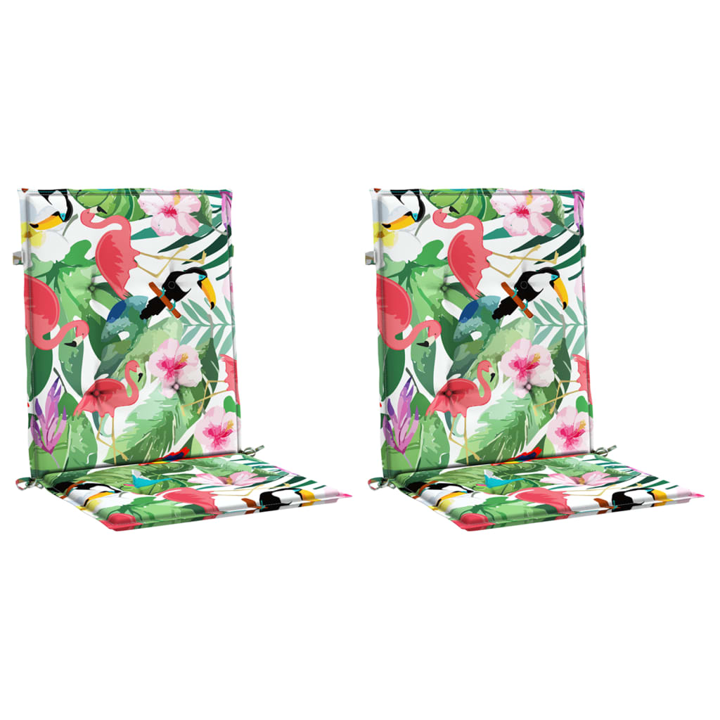 Coussins de chaise vidaxl 2 pcs à bas dos en tissu multi-colorants