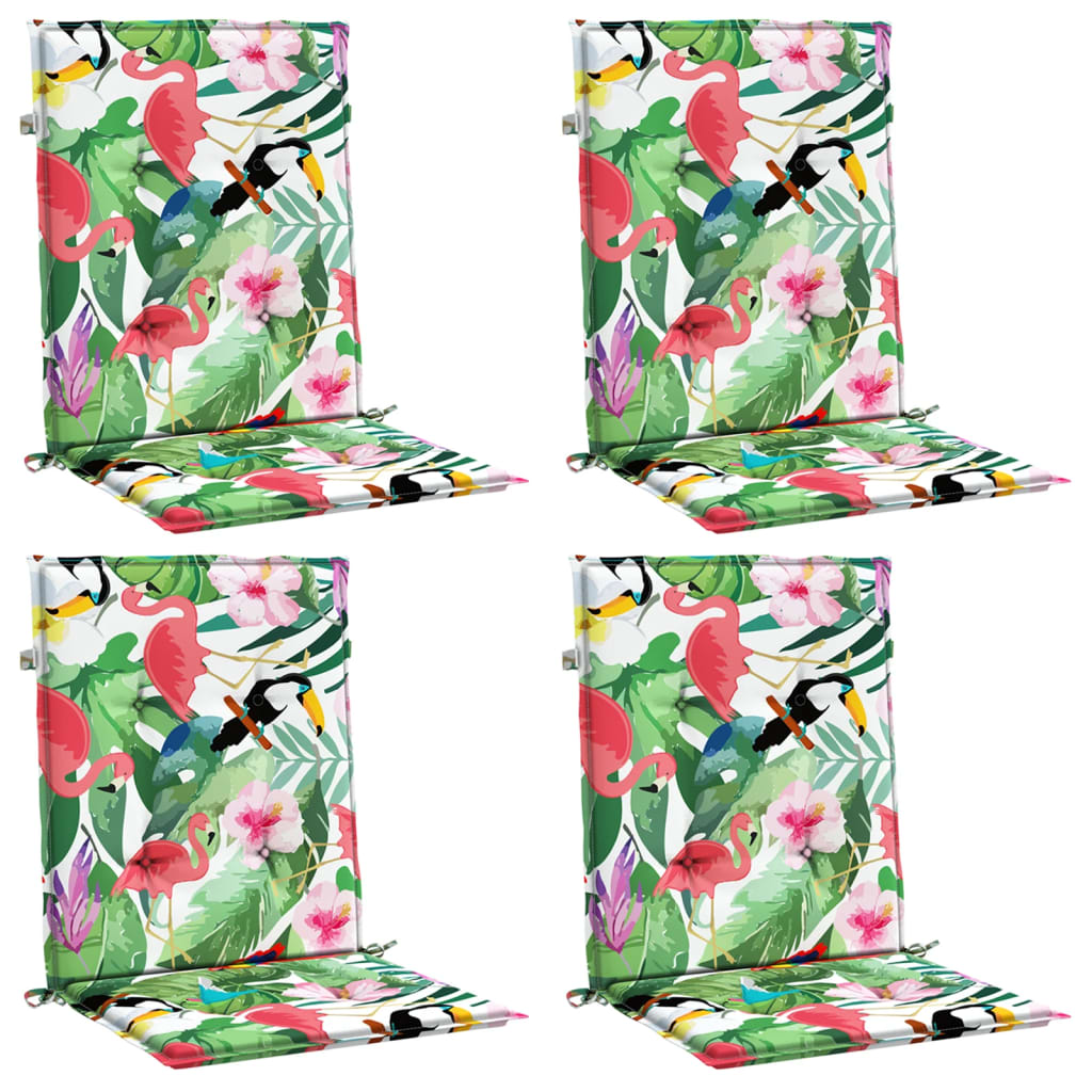 Coussins de chaise vidaxl 4 pcs à bas dos en tissu multi-colorants