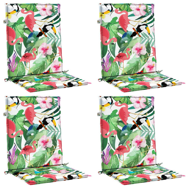 Coussins de chaise vidaxl 4 pcs à bas dos en tissu multi-colorants