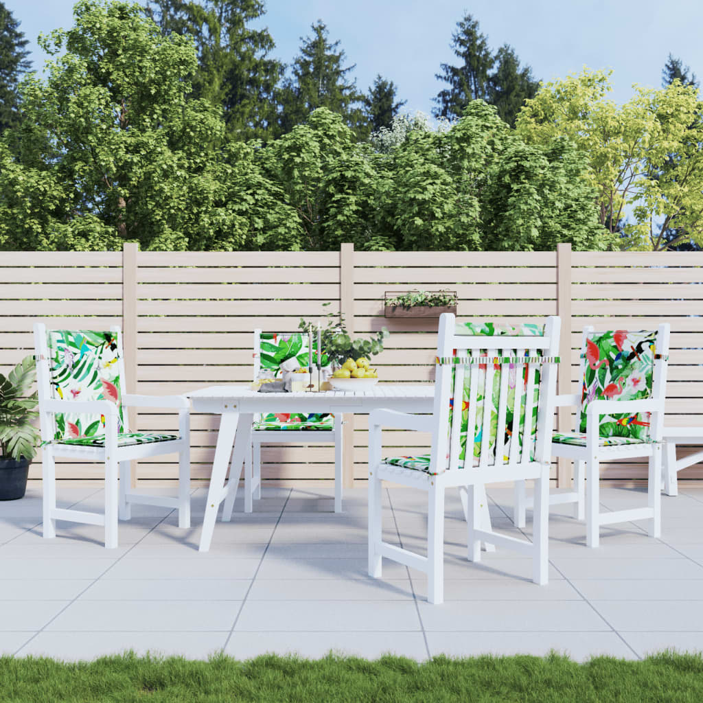 Coussins de chaise vidaxl 4 pcs à bas dos en tissu multi-colorants