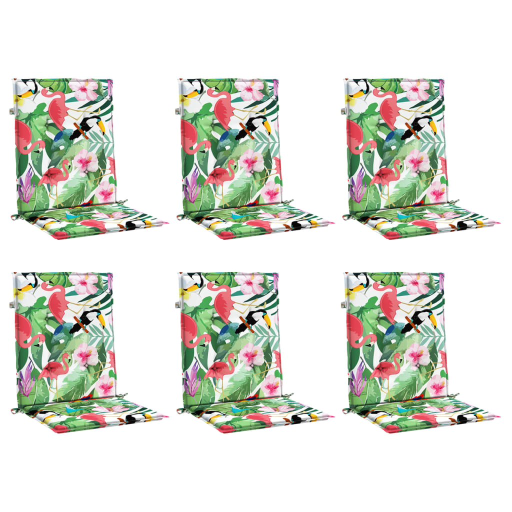Coussins de chaise vidaxl 6 pcs à bas dos en tissu multi-colorants