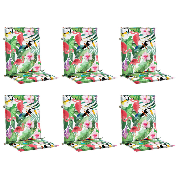 Coussins de chaise vidaxl 6 pcs à bas dos en tissu multi-colorants