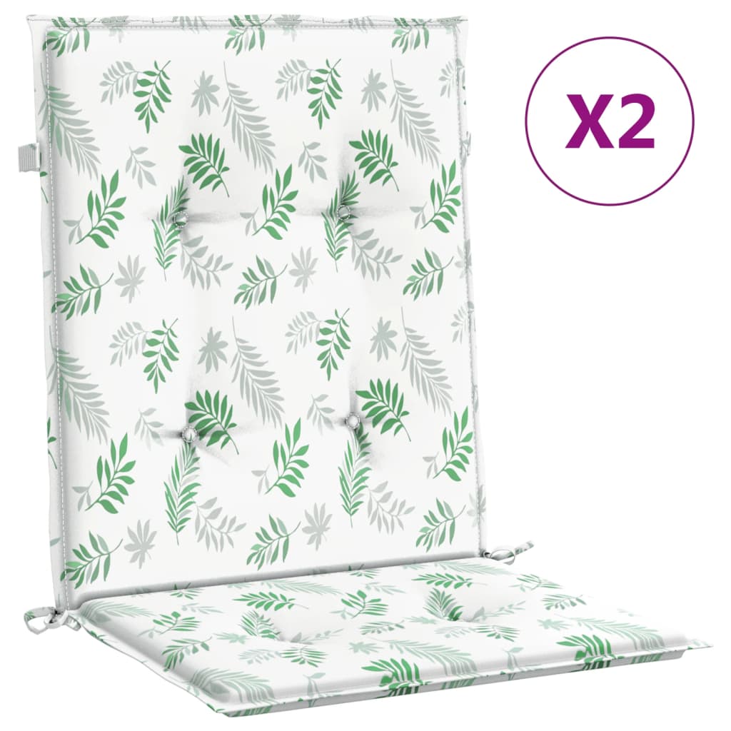 Coussins de chaise vidaxl 2 pcs bas du dossier de la feuille de poussière arrière
