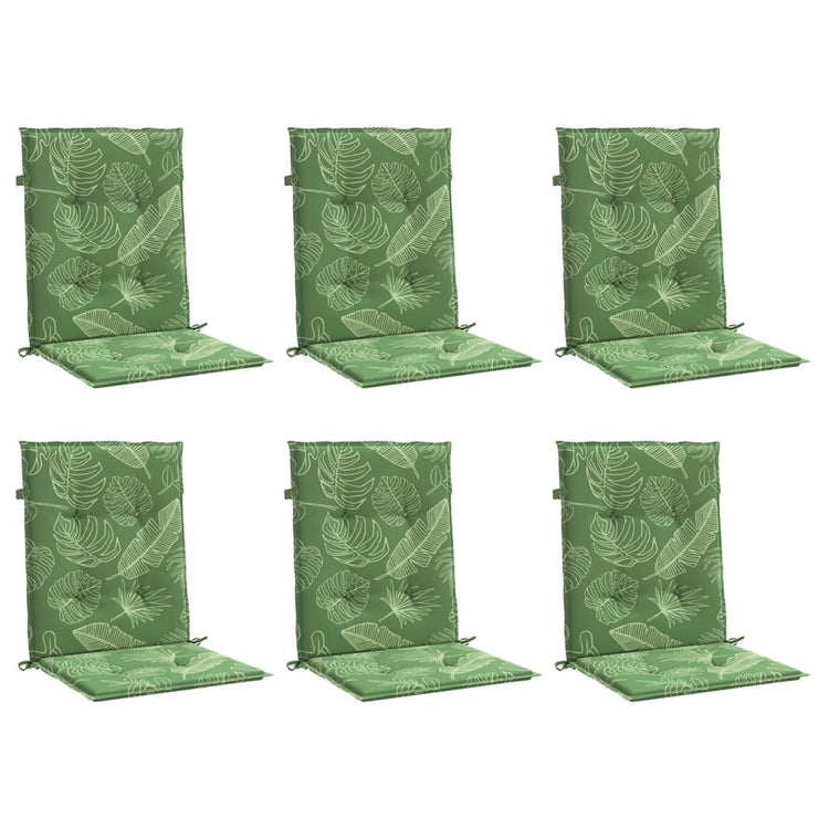 Coussins de chaise vidaxl bas du dos de 6 pcs de feuilles