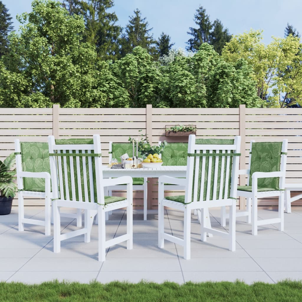 Coussins de chaise vidaxl bas du dos de 6 pcs de feuilles