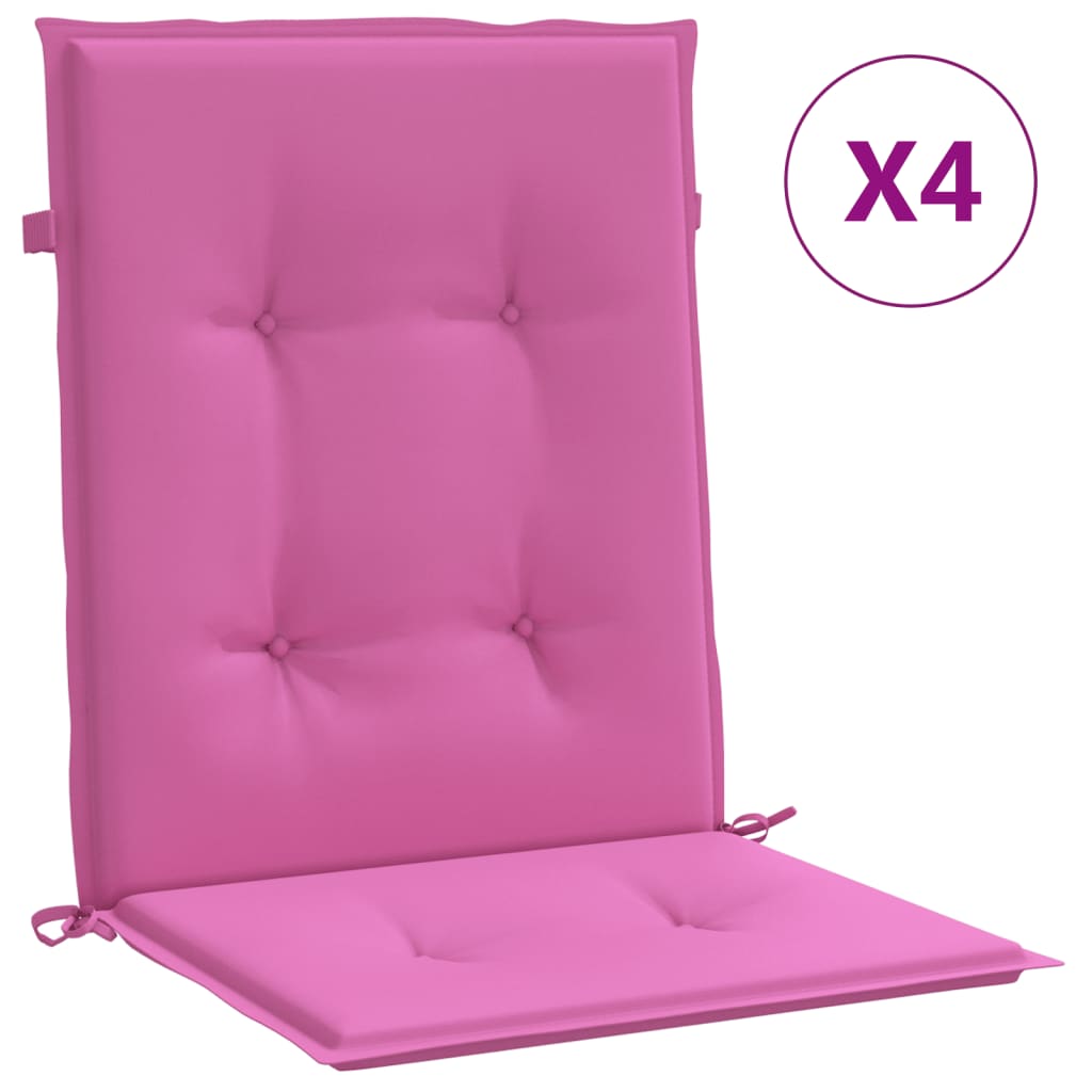 Coussins de chaise vidaxl 4 pcs bas de la poussière arrière rose
