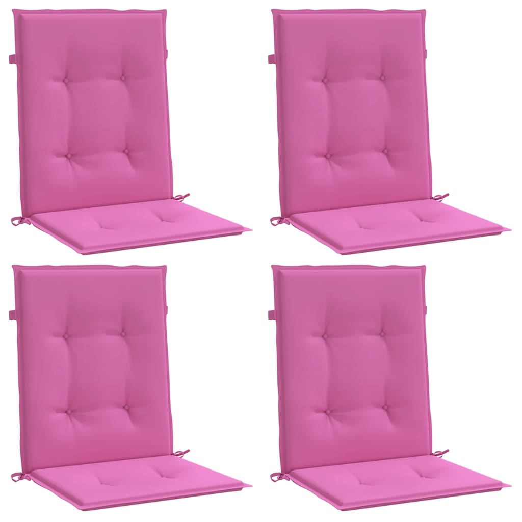 Coussins de chaise vidaxl 4 pcs bas de la poussière arrière rose