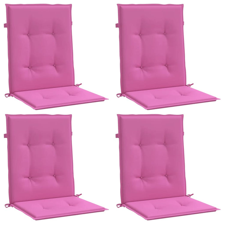 Coussins de chaise vidaxl 4 pcs bas de la poussière arrière rose