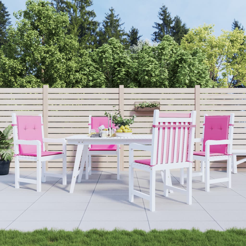 Coussins de chaise vidaxl 4 pcs bas de la poussière arrière rose