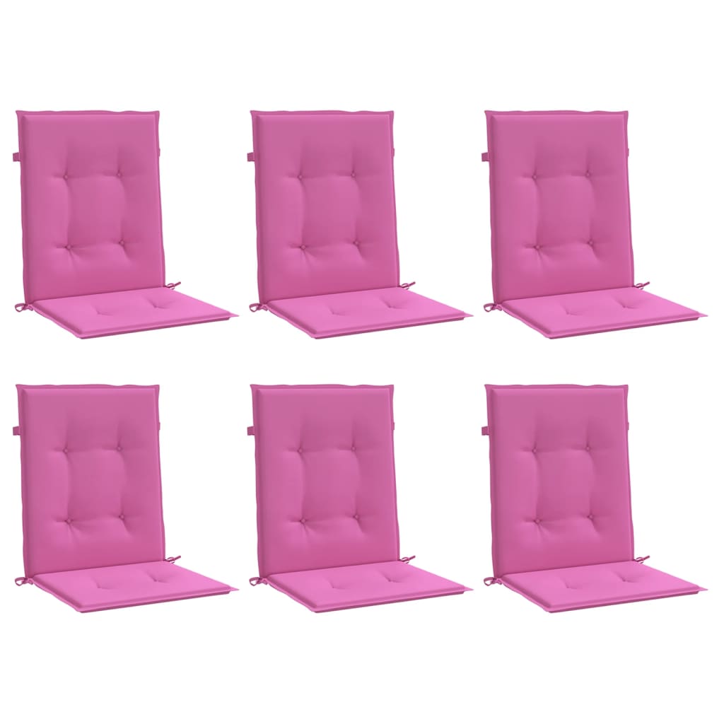 Coussins de chaise vidaxl 6 pcs bas de la poussière arrière rose