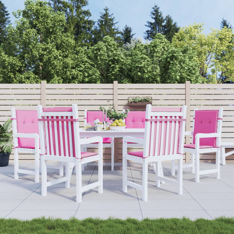 Coussins de chaise vidaxl 6 pcs bas de la poussière arrière rose
