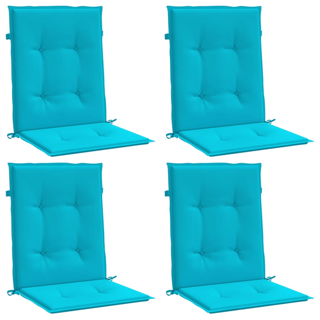 Coussins de chaise vidaxl 4 pcs Turquoise en tissu bas du dos bas