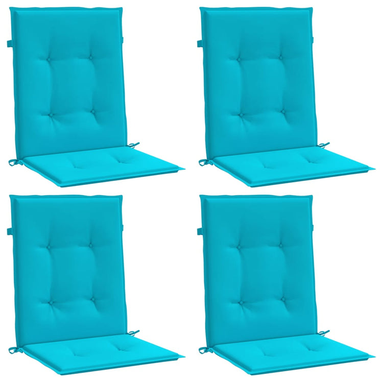 Coussins de chaise vidaxl 4 pcs Turquoise en tissu bas du dos bas