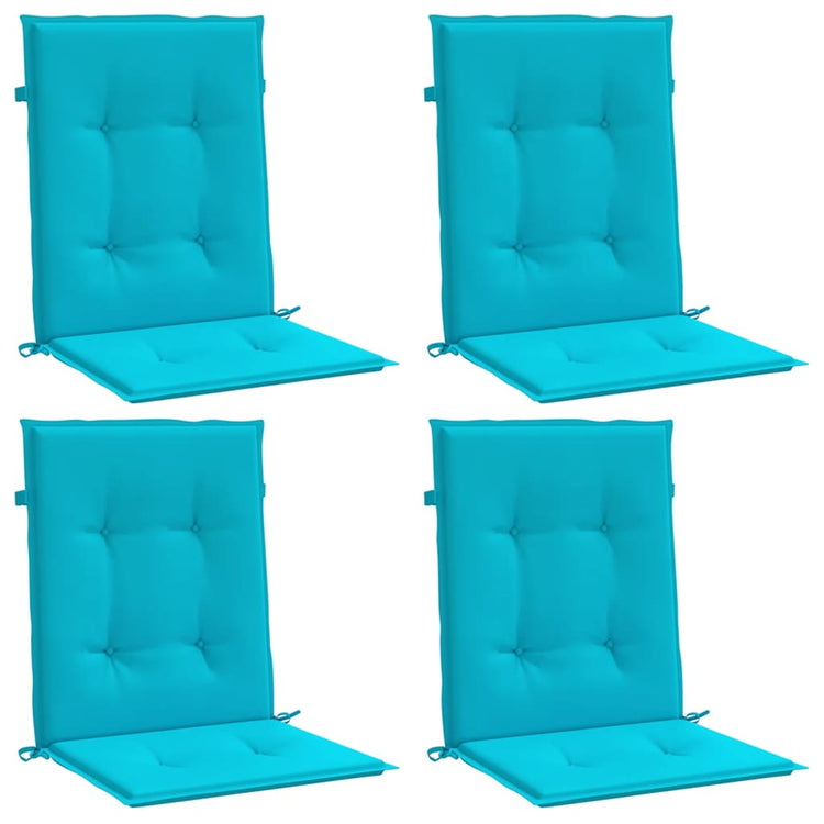 Coussins de chaise vidaxl 4 pcs Turquoise en tissu bas du dos bas