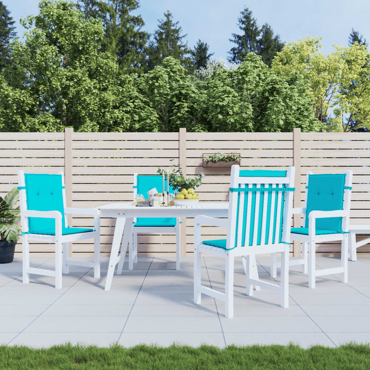 Coussins de chaise vidaxl 4 pcs Turquoise en tissu bas du dos bas