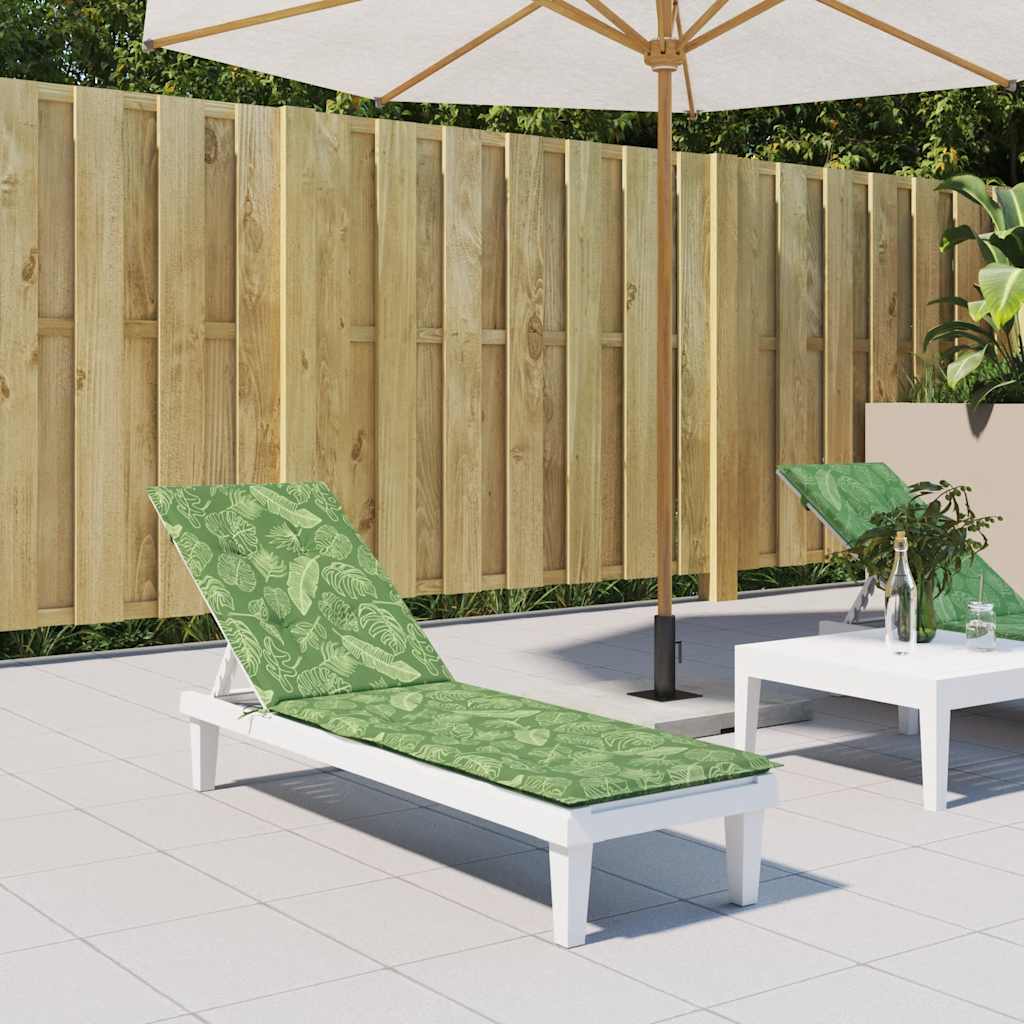 Vidaxl Patio chaise coussin motif de feuille de feuille oxford tissu