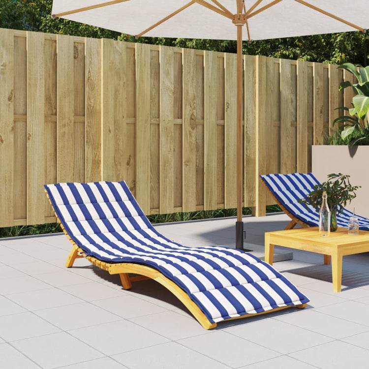 Vidaxl Lounger Cushion Striped Oxford Fabric bleu et blanc