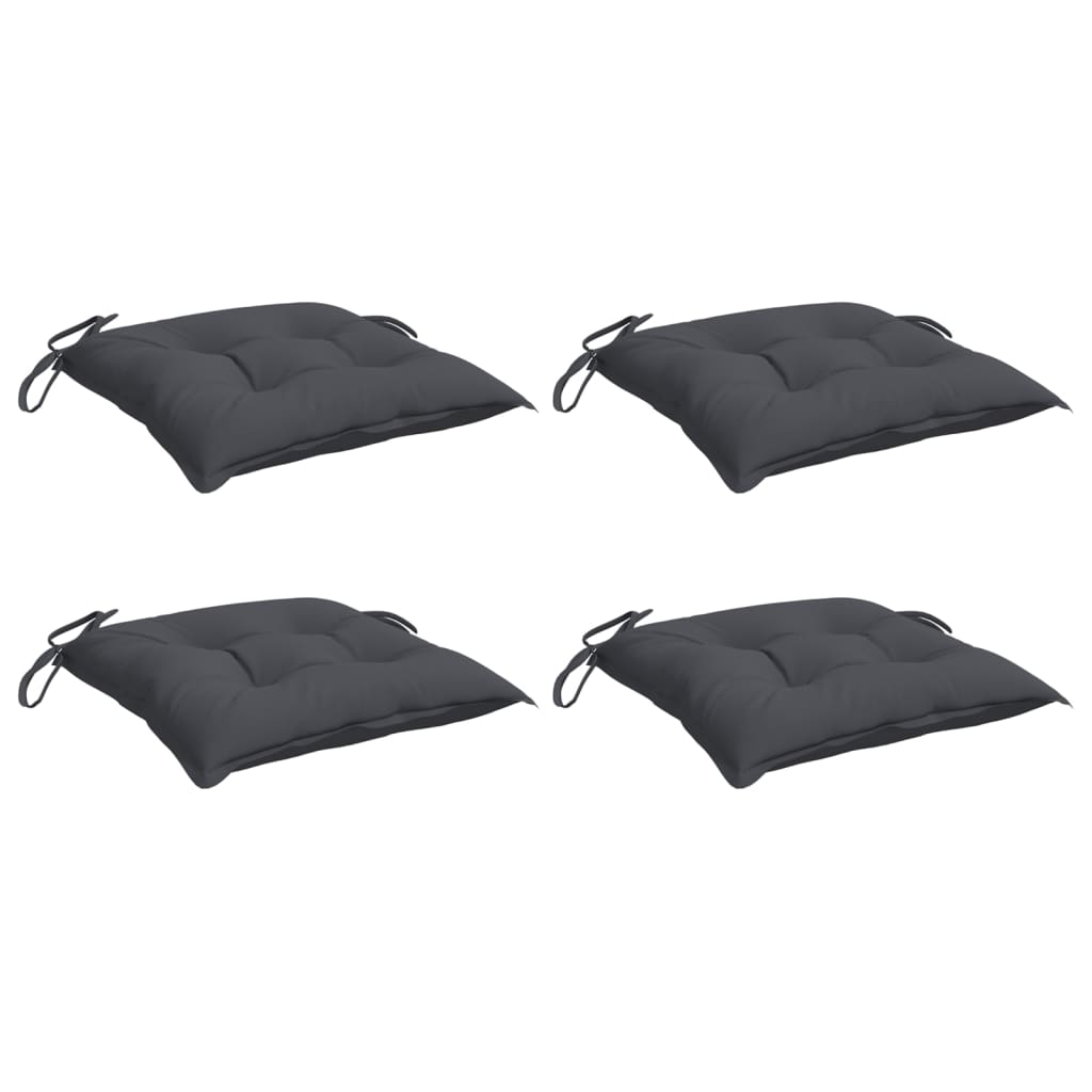 VidaXL coussins de chaise 4 pcs 40x40x7 cm tissu oxford anthracite