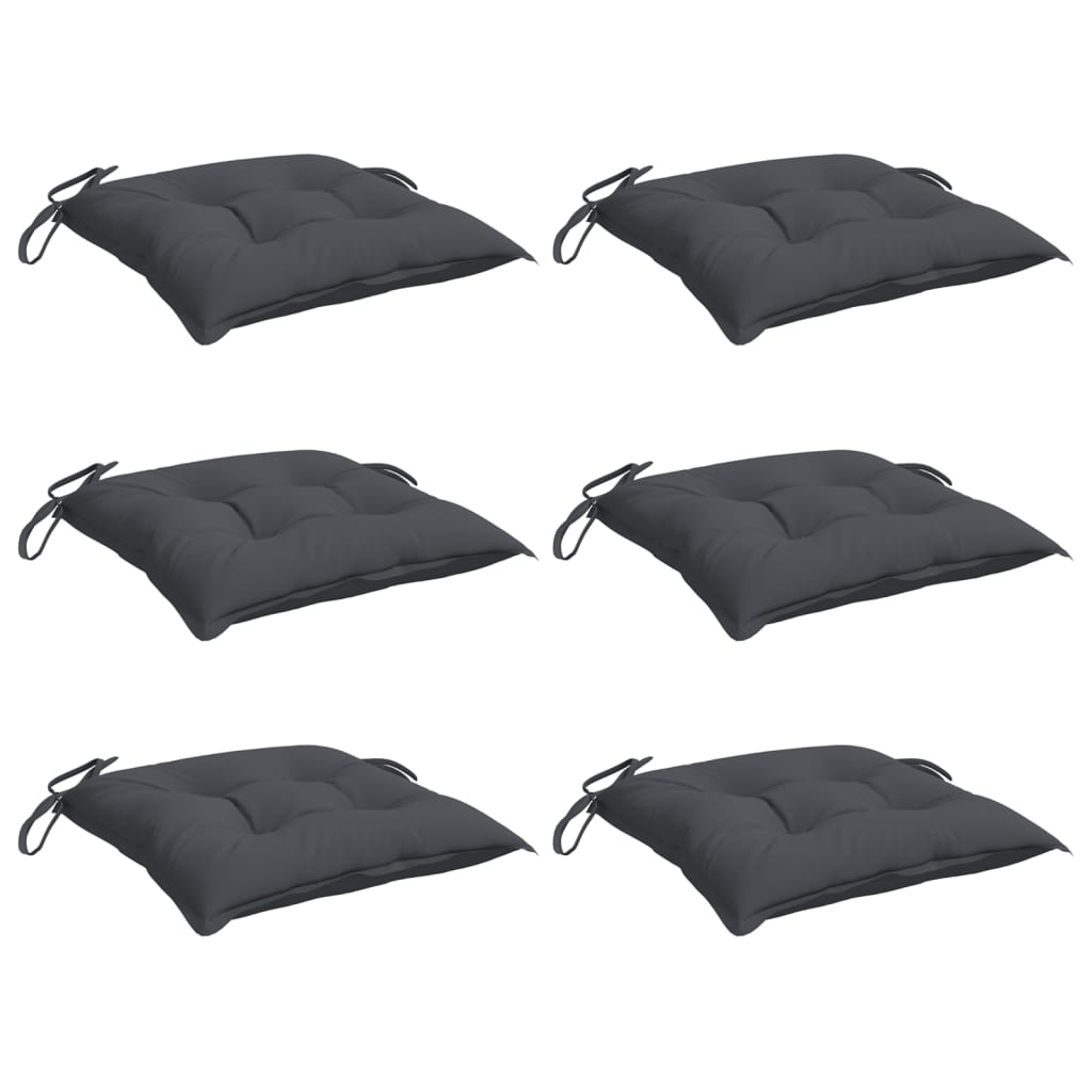 Coussins de chaise Vidaxl 6 pcs 40x40x7 cm Oxford tissu anthracite -colored
