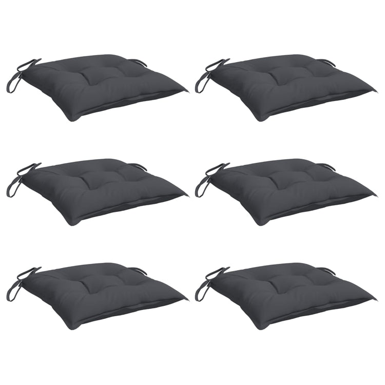 Coussins de chaise Vidaxl 6 pcs 40x40x7 cm Oxford tissu anthracite -colored
