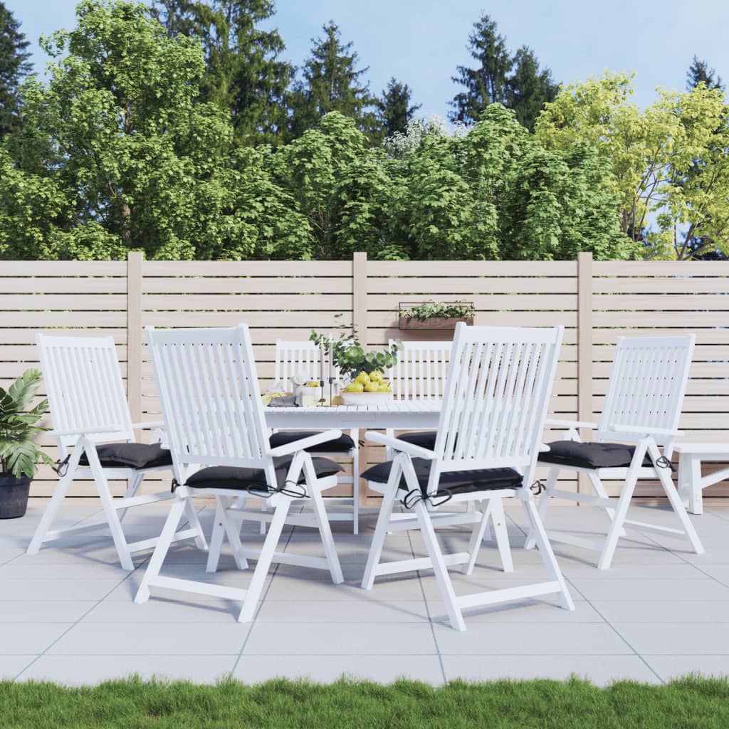 Coussins de chaise Vidaxl 6 pcs 40x40x7 cm Oxford tissu anthracite -colored