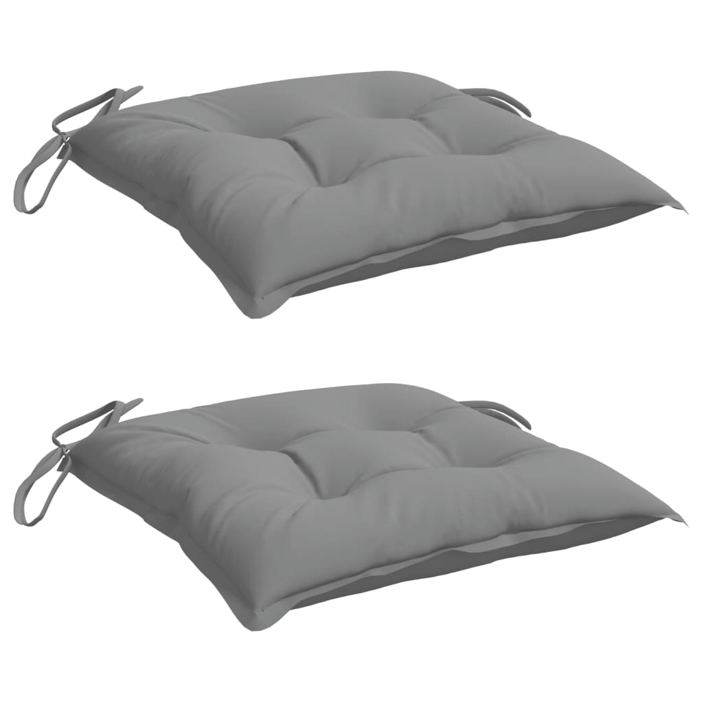 VidaXL coussins de chaise 2 pcs 40x40x7 cm tissu oxford gris