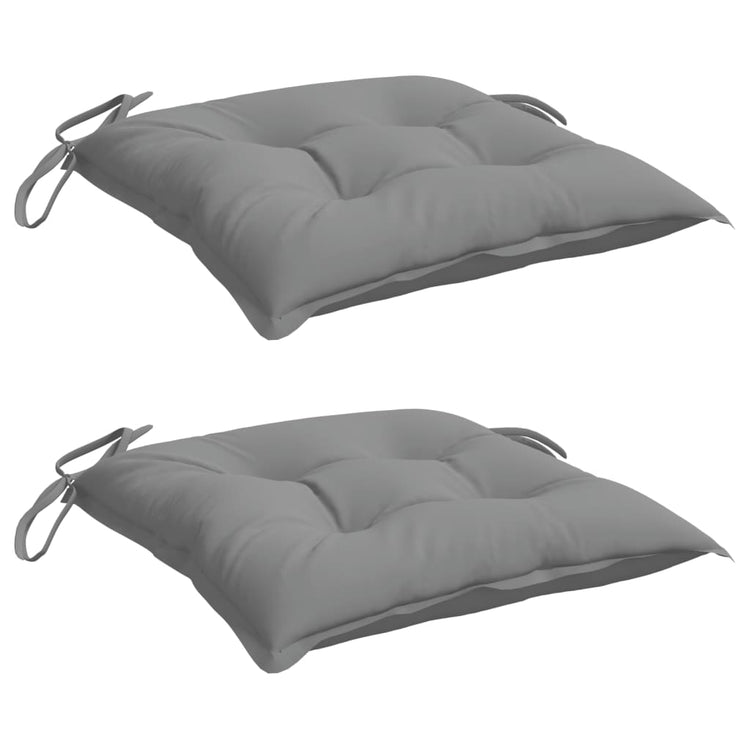 VidaXL coussins de chaise 2 pcs 40x40x7 cm tissu oxford gris