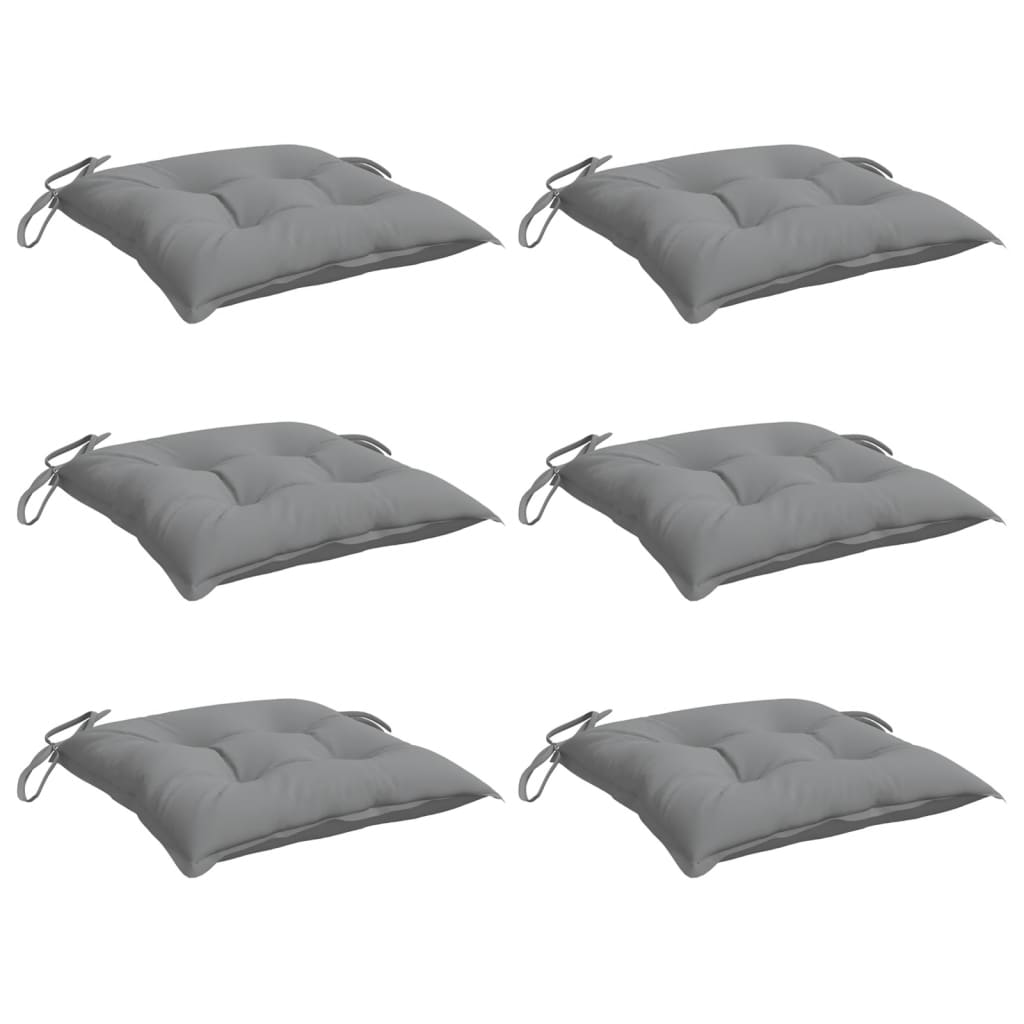 Coussins de chaise Vidaxl 6 pcs 40x40x7 cm Oxford tissu gris