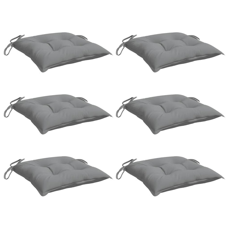 Coussins de chaise Vidaxl 6 pcs 40x40x7 cm Oxford tissu gris