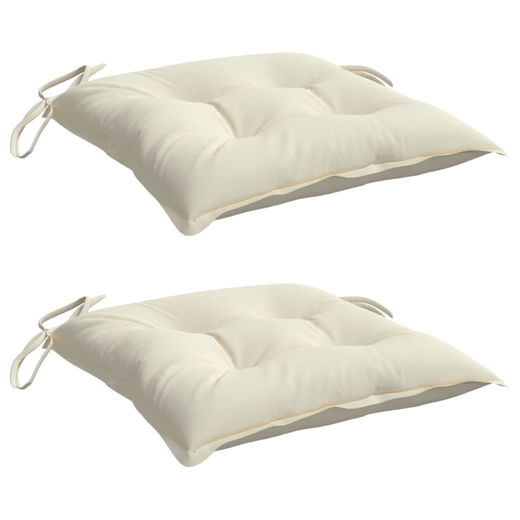 Vidaxx coussins de chaise 2 pcs 40x40x7 cm tissu blanc crème